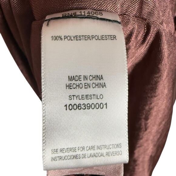 Louna Brown Jersey Long Sleeve Ruched Belted Collared Mini Dress Size XL - Picture 12 of 15